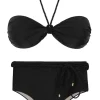 Set Shimmer-Black Twist Belted-High-Waist