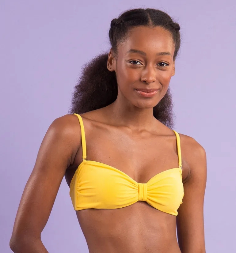 Top Malibu-Yellow Bandeau-Duo