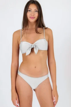 Top Shimmer-White Bandeau-Knot